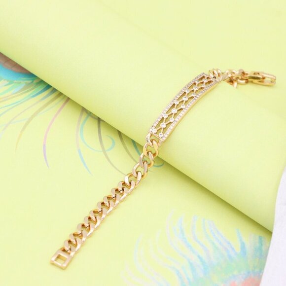 Rose Gold Elegant Cubic Zirconia Bracelet in 20cm Chain for Women, XPBL0718 - Picture 7 of 12